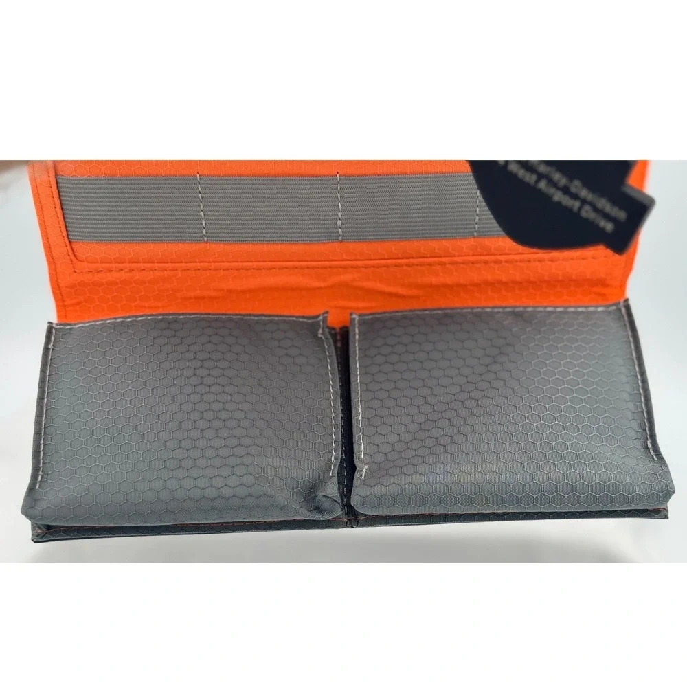 Womens' Harley-Davidson Black & Orange Trifold Travel Organizer Wallet Billfold